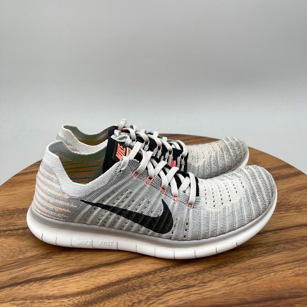 Nike Free RN Flyknit Shoes Womens Size 9 Gray Running Comfort Walking Sneakers